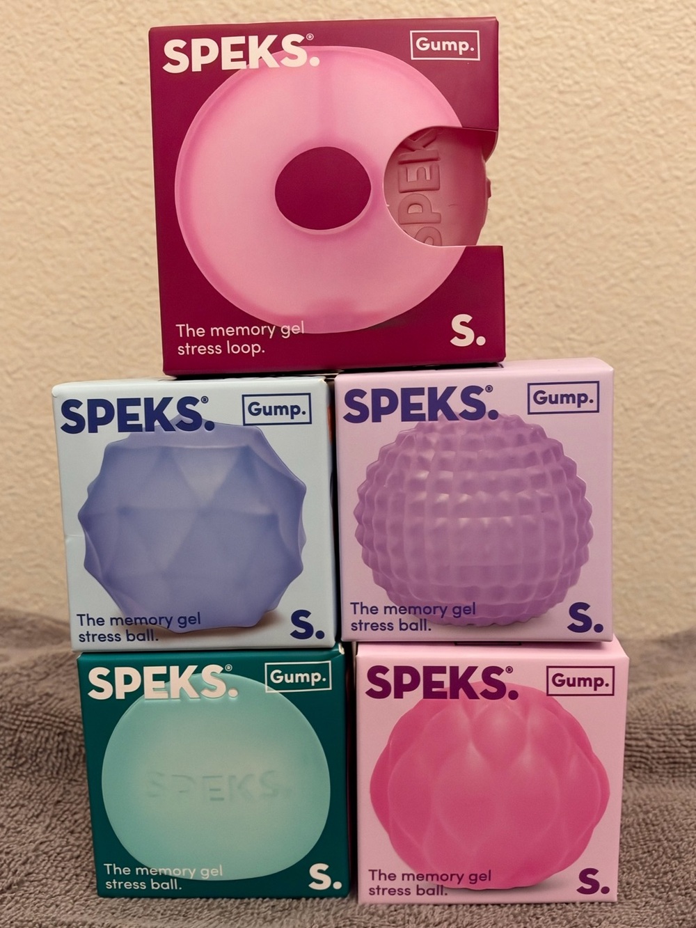 SPEKS Gump Memory Gel Stress Balls and Loop Fidget Toys lot of 5